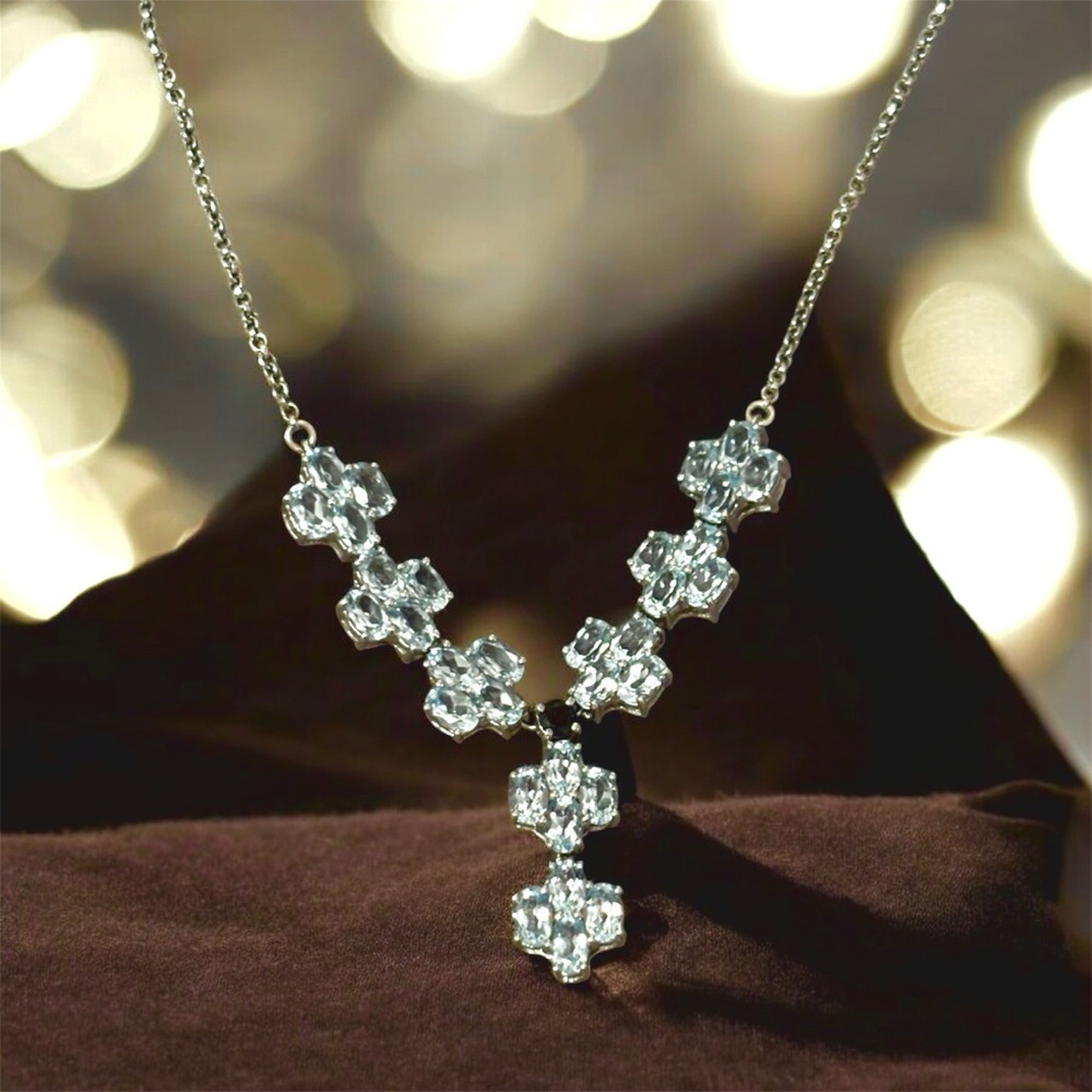 Elegant Sterling Silver Sapphire Gemstone Necklace